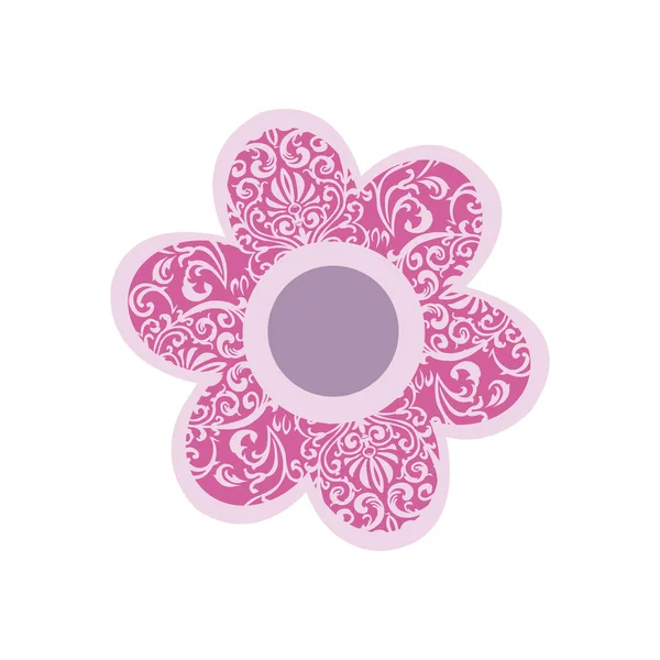 Round emblem flower in a circle n linear style Vector abstract b