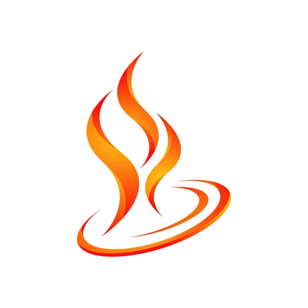 3D ogień płomienie wektor logo Projekt ikony symbol w biały rynek — Wektor stockowy