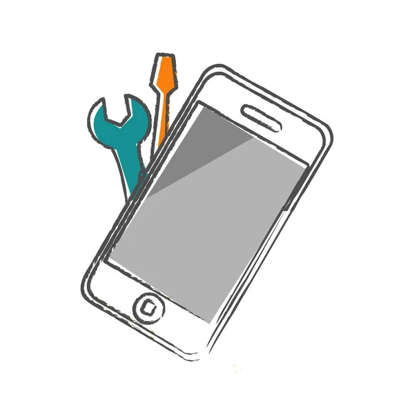 Gadget smartphone teléfono móvil logotipo vector icono diseño illustrat — Archivo Imágenes Vectoriales