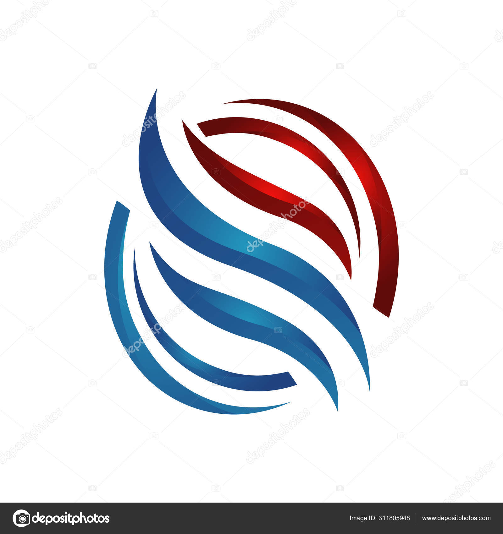 Logo Hvacs Abstract Heating And Cooling Hvac Logo Design Vector