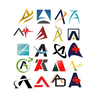 A harfi logoları modern bir logo dizayn üçgeni vektörü. 