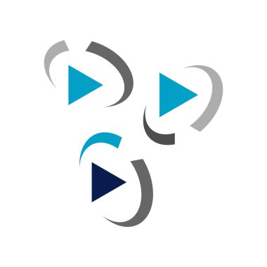 soyut teknoloji medya çalma düğmesi logo tasarımı vektör illüstrasyonu