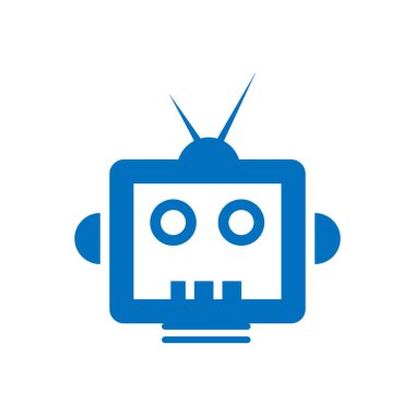 yaratıcı TV robotu logosu tasarım vektörü yaratıcı illüstrasyon