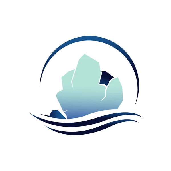 Glaciares iceberg logo diseño vector ilustración aislado en whi — Archivo Imágenes Vectoriales