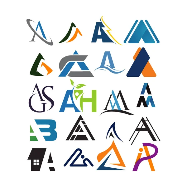 A harfi logoları modern bir logo dizayn üçgeni vektörü. 