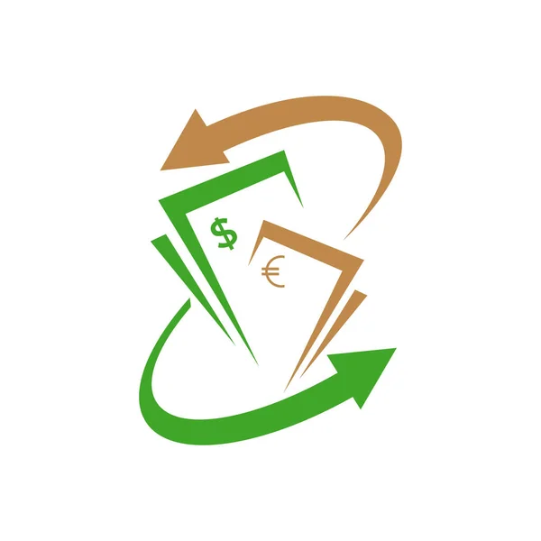 Simple money transfer logo vector concept design icon illustrati — Stock Vector