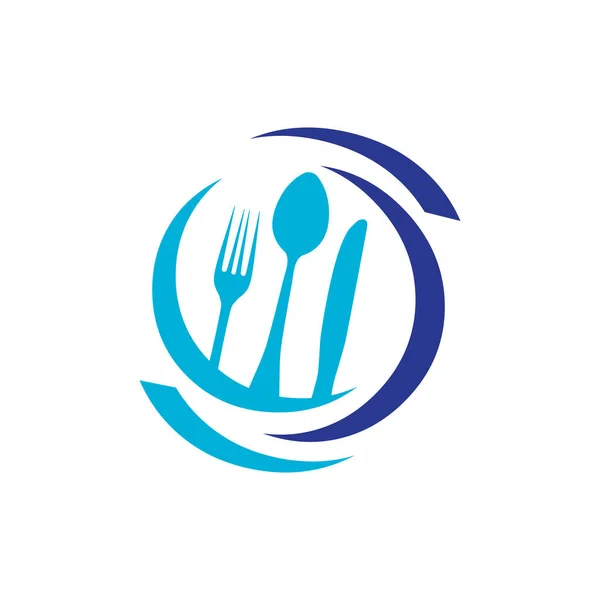 Colher e Fork logotipo Ilustração vetorial para café ou restaurante um — Vetor de Stock