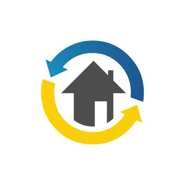 Afet onarımından sonra ev restorasyon logosu tasarımı