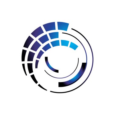 dijital işaret teknolojisi logo simgesi teknik vektör elementi çizer