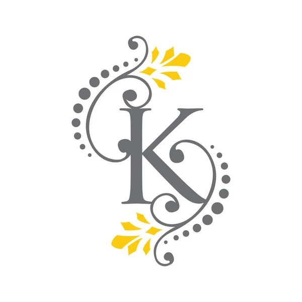 Logo creativo elegante lettera K Design segno vettoriale simbolo illustr — Vettoriale Stock