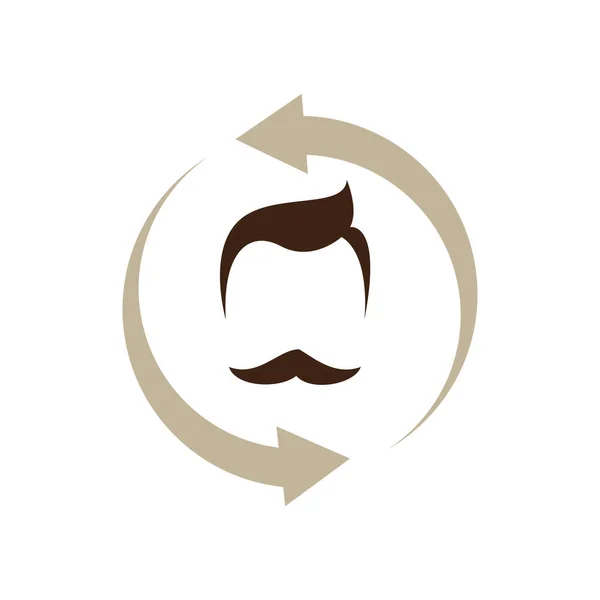 Pět hvězd holičství design logo Vector vintage Odznak Hairdres — Stockový vektor