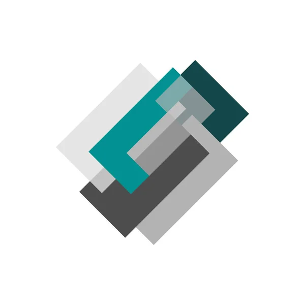Populární geometrický tvar skládaný čtvercový tvar logo designový prvek — Stockový vektor