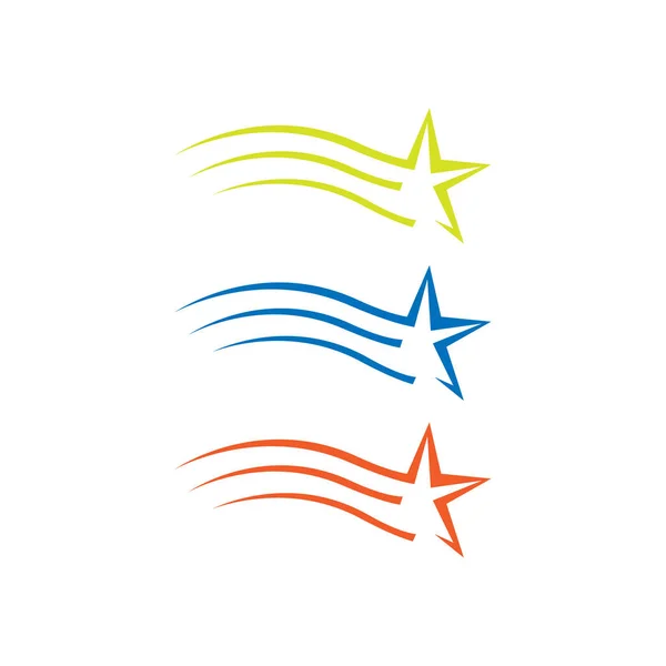 Nuovo colorato stella logo vettoriale icona decorativa e creativa cinque — Vettoriale Stock