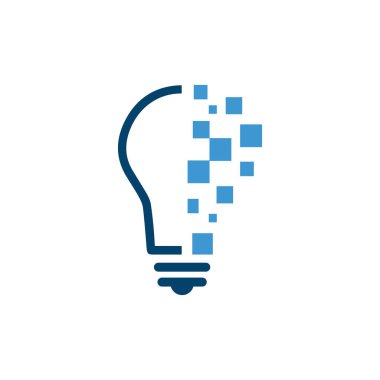 teknoloji ampulü dijital çözümler logo vektör tasarımı kavramı