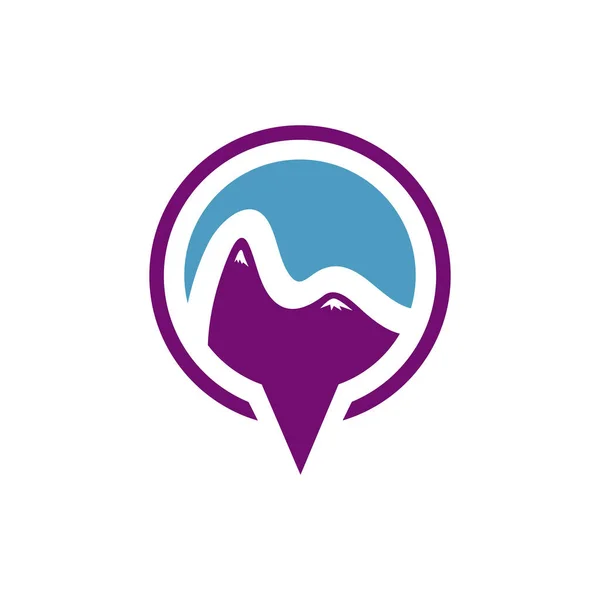 Gps hegyi koncepció utazás logó tervezés kaland kültéri naviga — Stock Vector