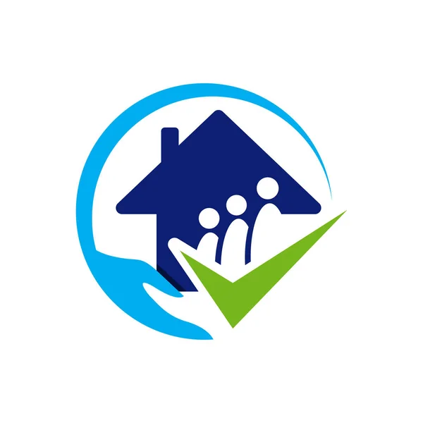 Casa de ancianos logo diseño casa cuidado ancianos vector ilustraciones — Vector de stock