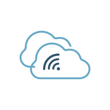 mavi modern Wifi Bulutu Logo tasarım vektör çizimleri