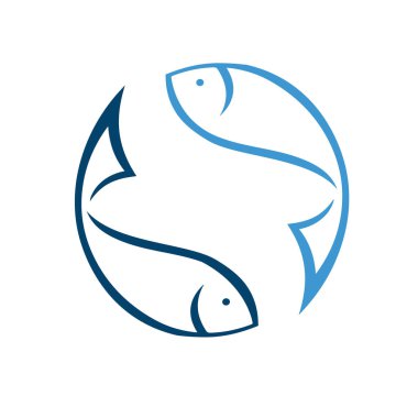 Beyaz arkaplanda izole edilmiş EPS10 tasarım illüstrasyonundaki balık simgesi