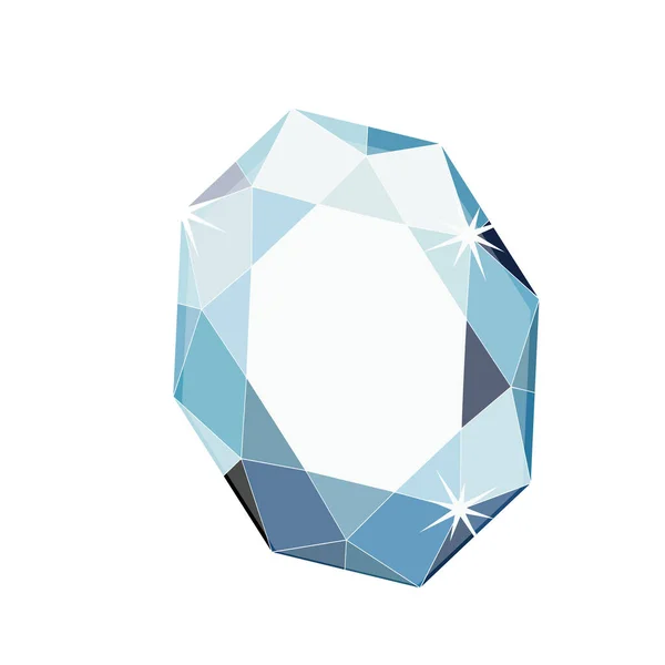 Кришталево Синій Стильний Логотип Дорогоцінного Каміння Вашого Магазину Або Компанії — стоковий вектор