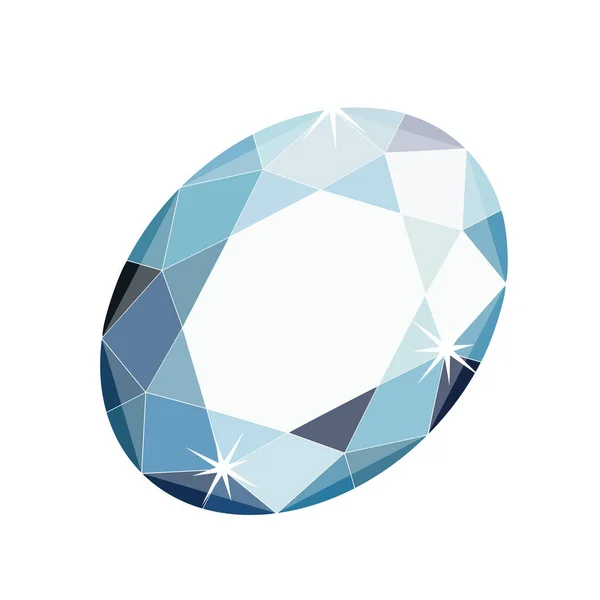Niebieski Kryształ Stylowy Gemstone Wektor Logo Dla Twojego Sklepu Lub — Wektor stockowy