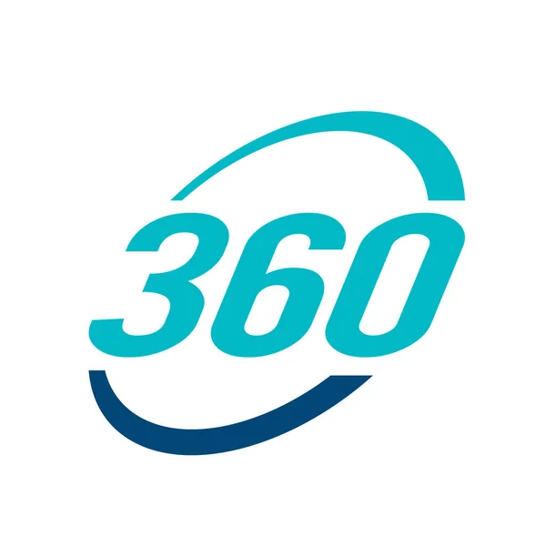 Cores Azuis 360 Graus Logotipo Vetor Design Com Ilustração Elemento —  Vetores de Stock