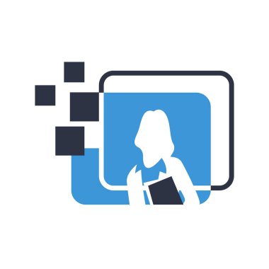 dijital sembol ile birlikte okul için internet kursu çalışması online sınıf eğitimi logosu tasarım stok vektörleri konsepti illüstrasyonu