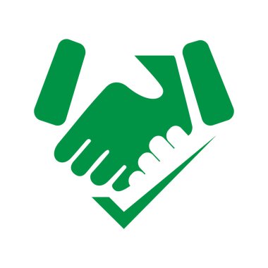 Takım çalışması ve güven çizimleri el sıkışma logosu vektörü tasarım demek ortaklık işbirliği iş birliği demek.