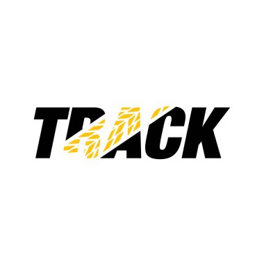 Rock güçlü spor TrACK Lettering logo tasarımı vektör illüstrasyonu