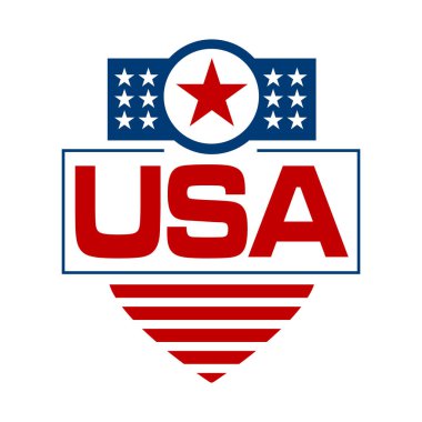 Vatansever Amerikan Rozetleri Kırmızı ve Mavi Yıldızlar ve Çizgili ABD Rozeti Bağımsızlık Günü amblemi ve etiketleri