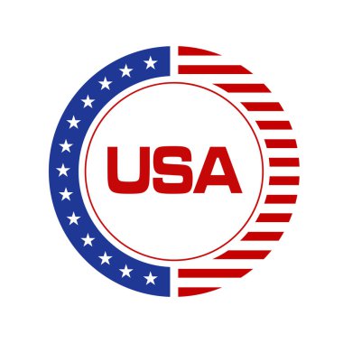 Vatansever Amerikan Rozetleri Kırmızı ve Mavi Yıldızlar ve Çizgili ABD Rozeti Bağımsızlık Günü amblemi ve etiketleri