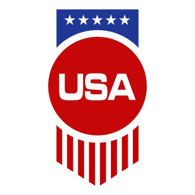 Vatansever Amerikan Rozetleri Kırmızı ve Mavi Yıldızlar ve Çizgili ABD Rozeti Bağımsızlık Günü amblemi ve etiketleri