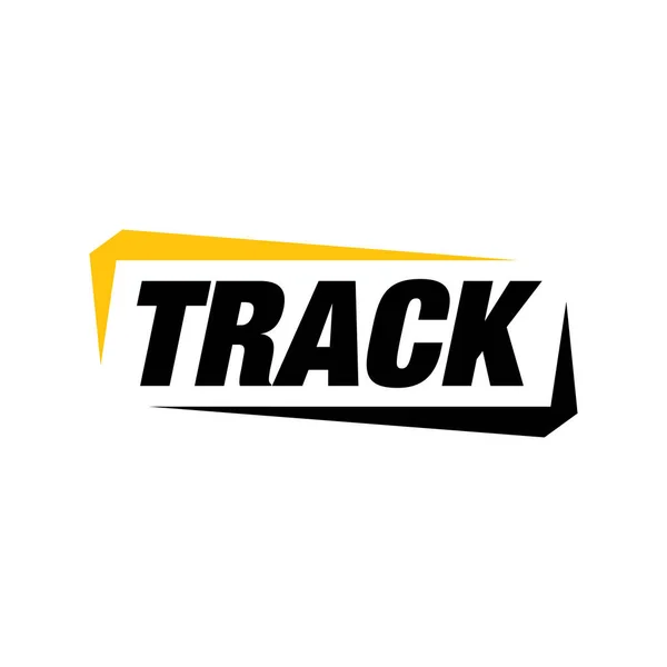 Рок Потужний Спортивний Track Lettering Типографія Дизайн Логотипу Векторні Ілюстрації — стоковий вектор
