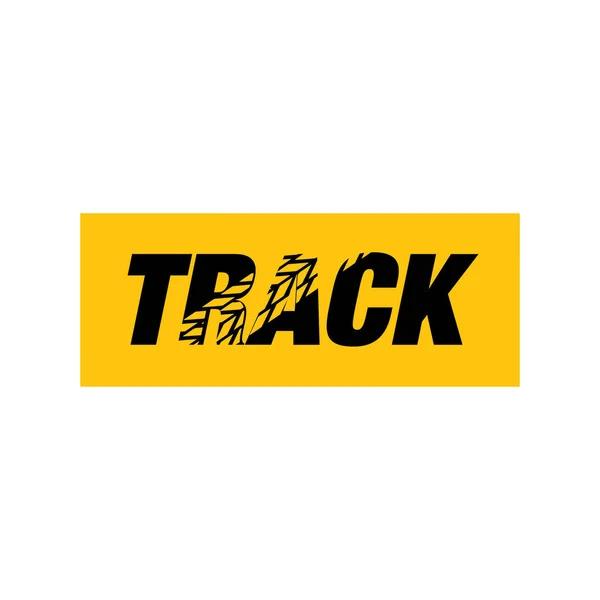 Рок Потужний Спортивний Track Lettering Типографія Дизайн Логотипу Векторні Ілюстрації — стоковий вектор