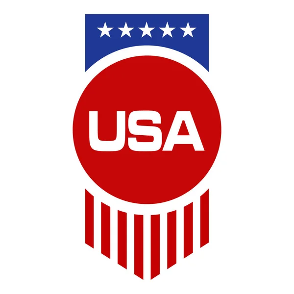 Emblemas Americanos Patrióticos Estrelas Listras Vermelhas Azuis Emblema Dia Independência —  Vetores de Stock