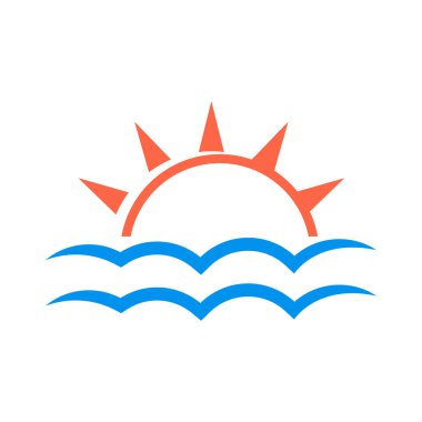 Basit kullanışlı parlak güneş ve bulut logosu açık bir gökyüzü ikonu tasarım vektör grafik çizimleri çizimleri