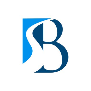 modern yaklaşım su ve ilk SB Letter logo tasarım vektör grafik illüstrasyon