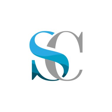 modern basit iyi yaklaşım ilk SC Letter logo tasarım vektör grafik çizimleri