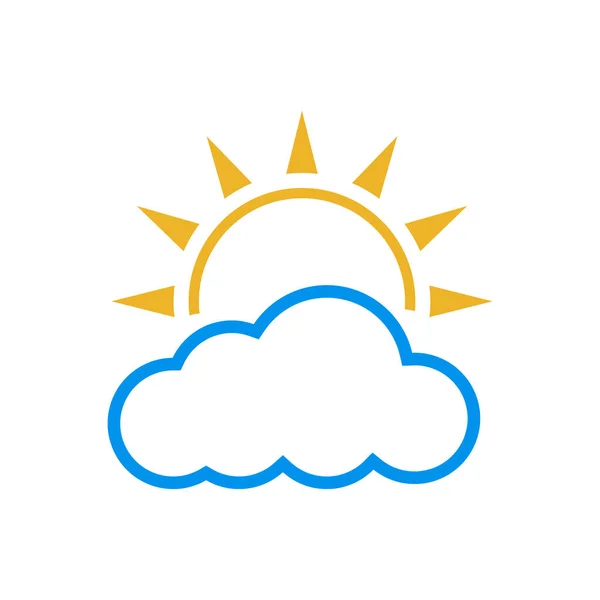 Simple Useful Bright Sun Cloud Logo Clear Sky Icon Design — Stock Vector