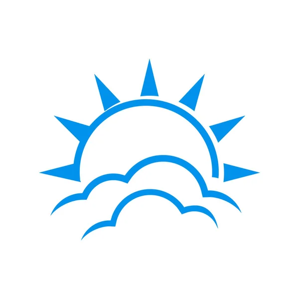 Simples Útil Sol Brilhante Logotipo Nuvem Céu Claro Ícone Design — Vetor de Stock