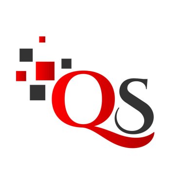 özel oluşturulmuş ilk QS Harfi Logo Tasarım Vektör Grafik İşaret Ögesi