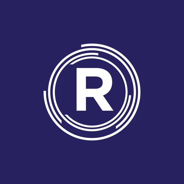 コンビネーションサークルR初期の手紙のロゴデザイン現代的な技術のシンボルアイコンベクトルグラフィックコンセプトイラスト — ストックベクタ