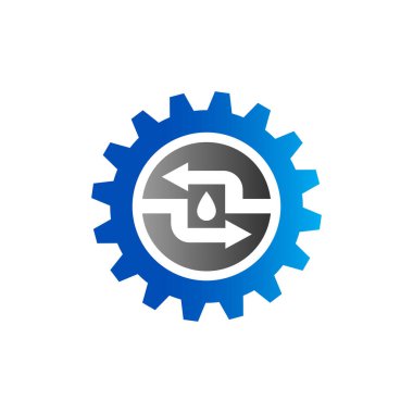 Otomotiv motor yağı logo vektör simgesi için basit ok işareti simgesi
