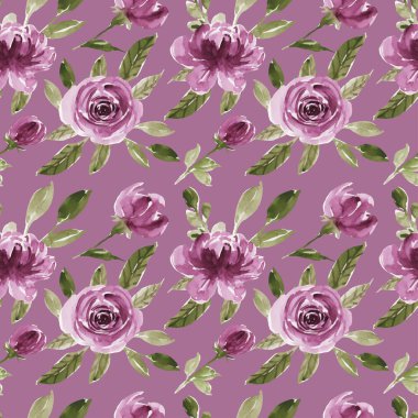 Çiçeksel mor rengin kusursuz deseni