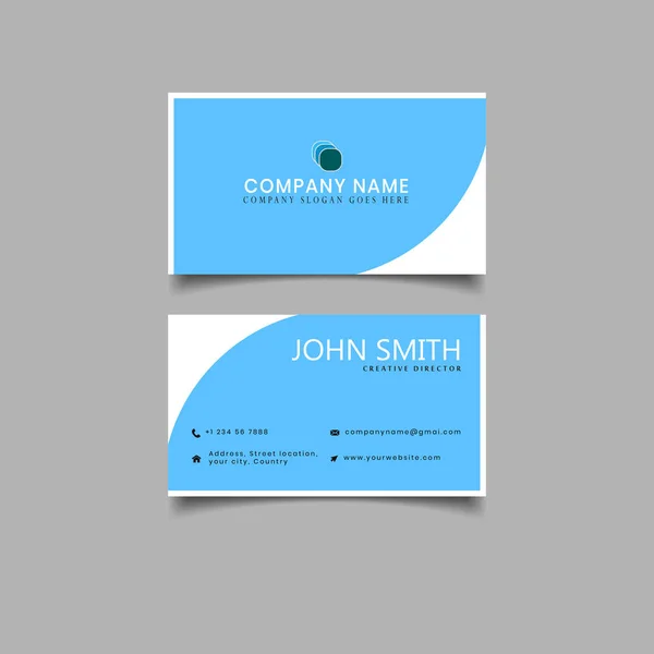 Μπλε απλός δημιουργικός σχεδιασμός επαγγελματικής κάρτας — Διανυσματικό Αρχείο