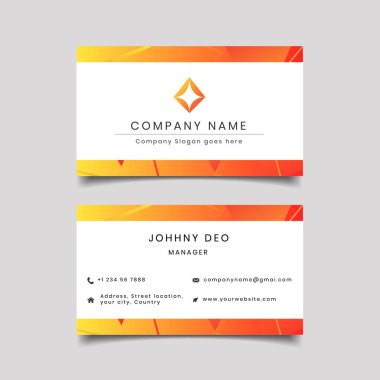 Modern turuncu kartvizit şablonu temiz kavram.