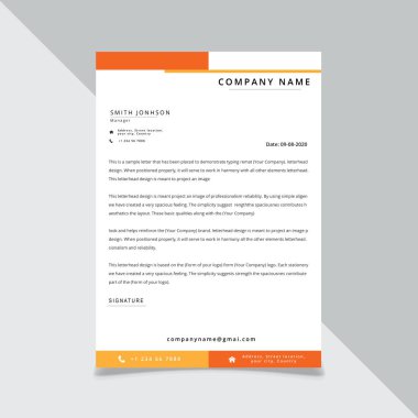 sarı turuncu kurumsal Letterhead şablon tasarım vektör illüstrasyon