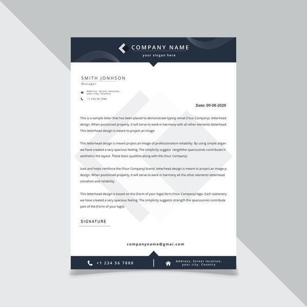 Business style letter head template for your project design Vector