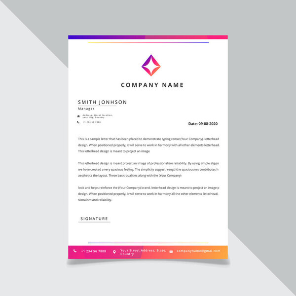 gradient color Letterhead Design Template