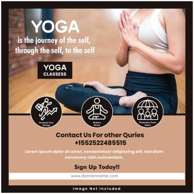 Yoga sağlık sosyal medya şablonu