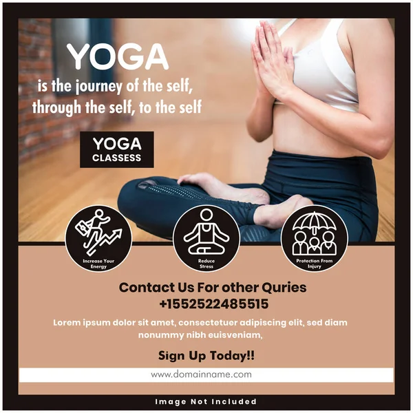 Yoga saúde social media template — Vetor de Stock